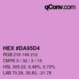 Color code: HEX #DA95D4 | qconv.com