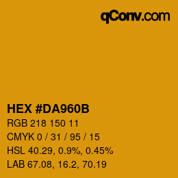 カラーコード: HEX #DA960B | qconv.com