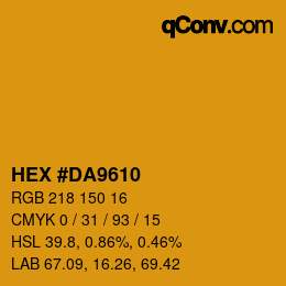 カラーコード: HEX #DA9610 | qconv.com