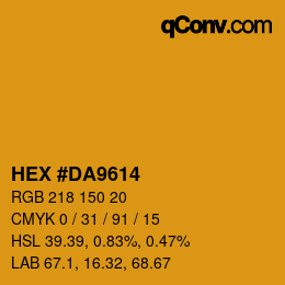 カラーコード: HEX #DA9614 | qconv.com