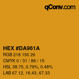 颜色代码: HEX #DA961A | qconv.com