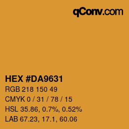 Color code: HEX #DA9631 | qconv.com