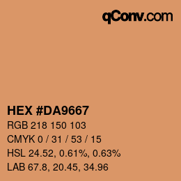 Color code: HEX #DA9667 | qconv.com