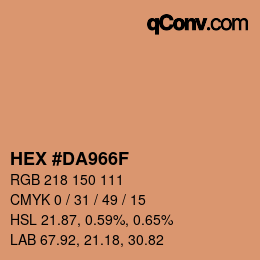 Farbcode: HEX #DA966F | qconv.com