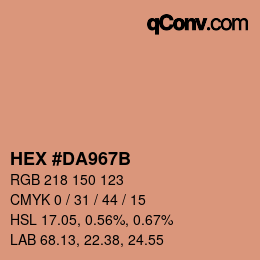 Color code: HEX #DA967B | qconv.com