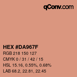 Color code: HEX #DA967F | qconv.com