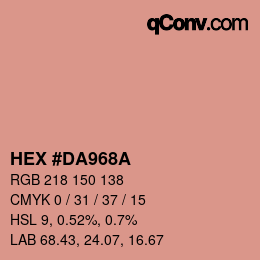 Color code: HEX #DA968A | qconv.com