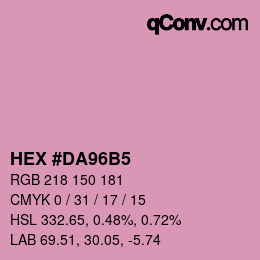 カラーコード: HEX #DA96B5 | qconv.com