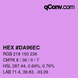 カラーコード: HEX #DA96EC | qconv.com