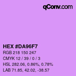 Color code: HEX #DA96F7 | qconv.com