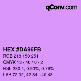 カラーコード: HEX #DA96FB | qconv.com
