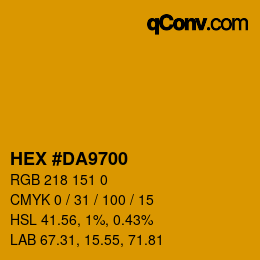 Color code: HEX #DA9700 | qconv.com