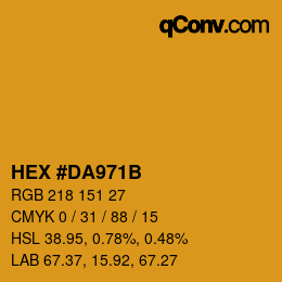 颜色代码: HEX #DA971B | qconv.com