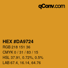 カラーコード: HEX #DA9724 | qconv.com