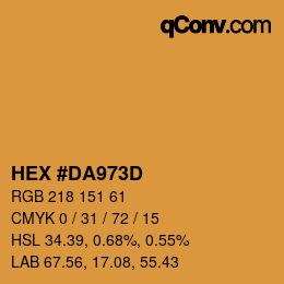 カラーコード: HEX #DA973D | qconv.com