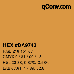 カラーコード: HEX #DA9743 | qconv.com