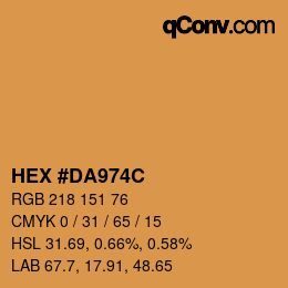 Color code: HEX #DA974C | qconv.com