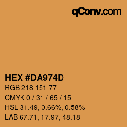 カラーコード: HEX #DA974D | qconv.com