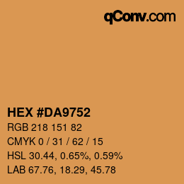 颜色代码: HEX #DA9752 | qconv.com