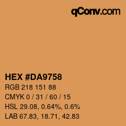 Color code: HEX #DA9758 | qconv.com