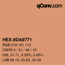 Color code: HEX #DA9771 | qconv.com
