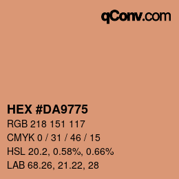 カラーコード: HEX #DA9775 | qconv.com