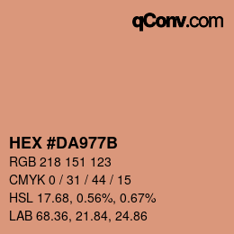 カラーコード: HEX #DA977B | qconv.com