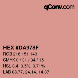 Color code: HEX #DA978F | qconv.com