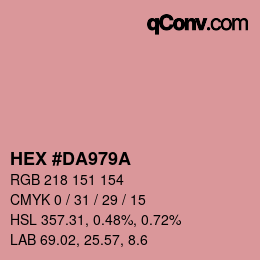 Color code: HEX #DA979A | qconv.com