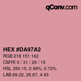 Color code: HEX #DA97A2 | qconv.com
