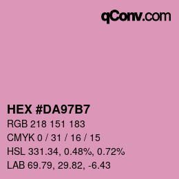 カラーコード: HEX #DA97B7 | qconv.com