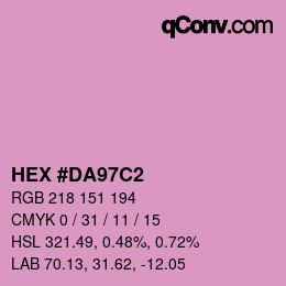 颜色代码: HEX #DA97C2 | qconv.com