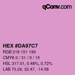 カラーコード: HEX #DA97C7 | qconv.com