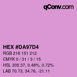 カラーコード: HEX #DA97D4 | qconv.com