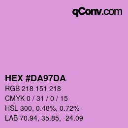 颜色代码: HEX #DA97DA | qconv.com