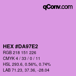 颜色代码: HEX #DA97E2 | qconv.com