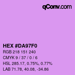 Farbcode: HEX #DA97F0 | qconv.com
