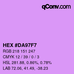 颜色代码: HEX #DA97F7 | qconv.com