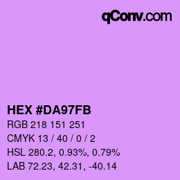 Color code: HEX #DA97FB | qconv.com