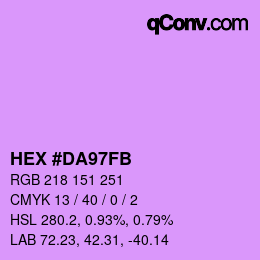 カラーコード: HEX #DA97FB | qconv.com