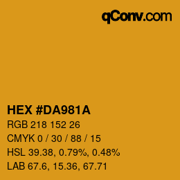 Color code: HEX #DA981A | qconv.com