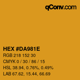 カラーコード: HEX #DA981E | qconv.com