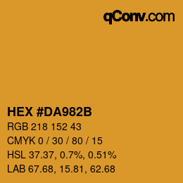カラーコード: HEX #DA982B | qconv.com
