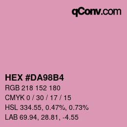 Color code: HEX #DA98B4 | qconv.com