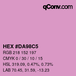 カラーコード: HEX #DA98C5 | qconv.com