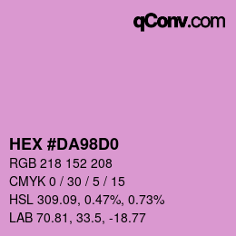 Color code: HEX #DA98D0 | qconv.com