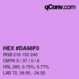 Color code: HEX #DA98F0 | qconv.com