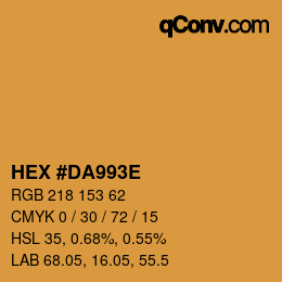 Color code: HEX #DA993E | qconv.com