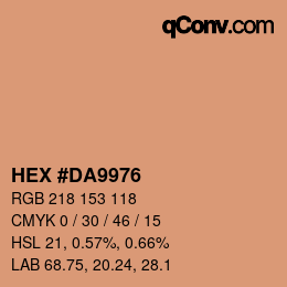 カラーコード: HEX #DA9976 | qconv.com