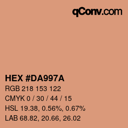 カラーコード: HEX #DA997A | qconv.com